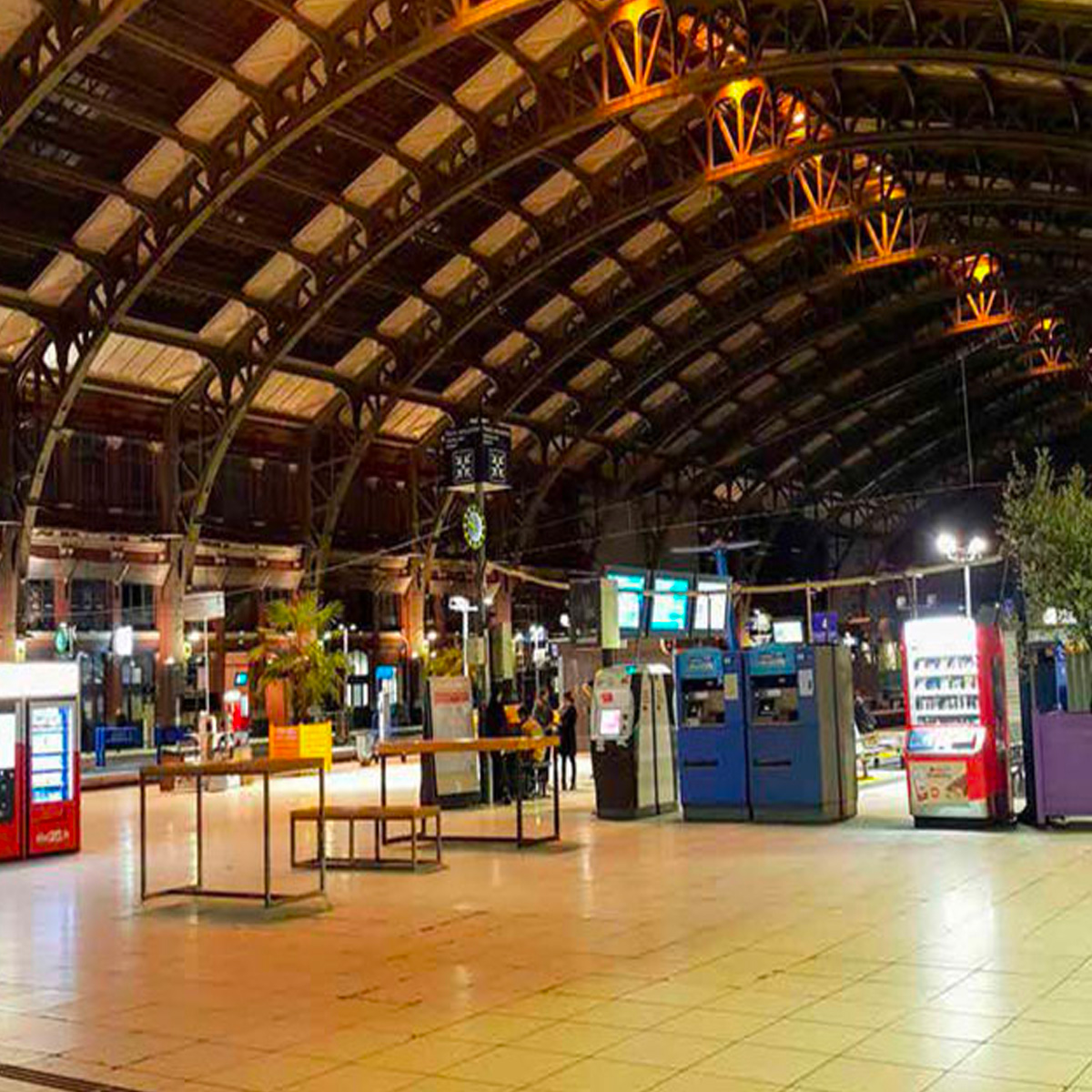 Photographie du contexte d'intervention qui est celui de la gare de Lille-Flandres et ses trois halls