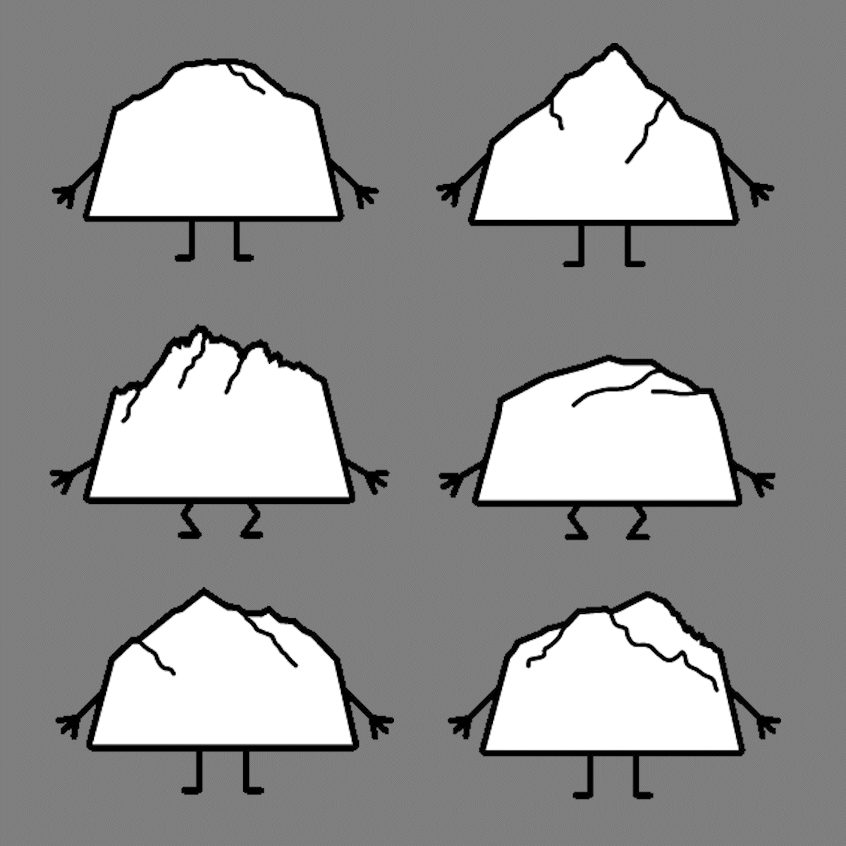 les pictogrammes montagnes en mouvement